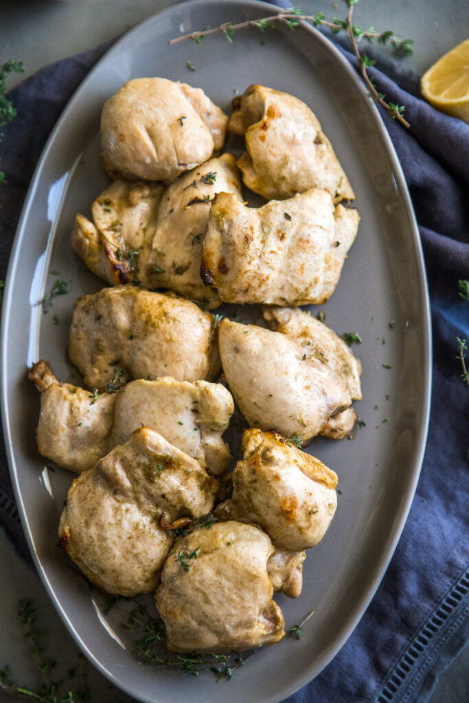 Grilled Chicken Thighs with Thyme and Lemon