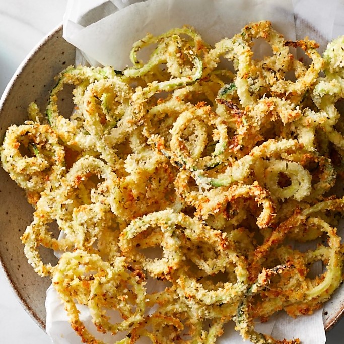 Baked Parmesan Zucchini Curly Fries