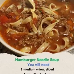 HAMBURGER NOODLE SOUP WITH TOMATOES AND PARMESAN