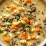 One Pot Macaroni Cheeseburger Soup