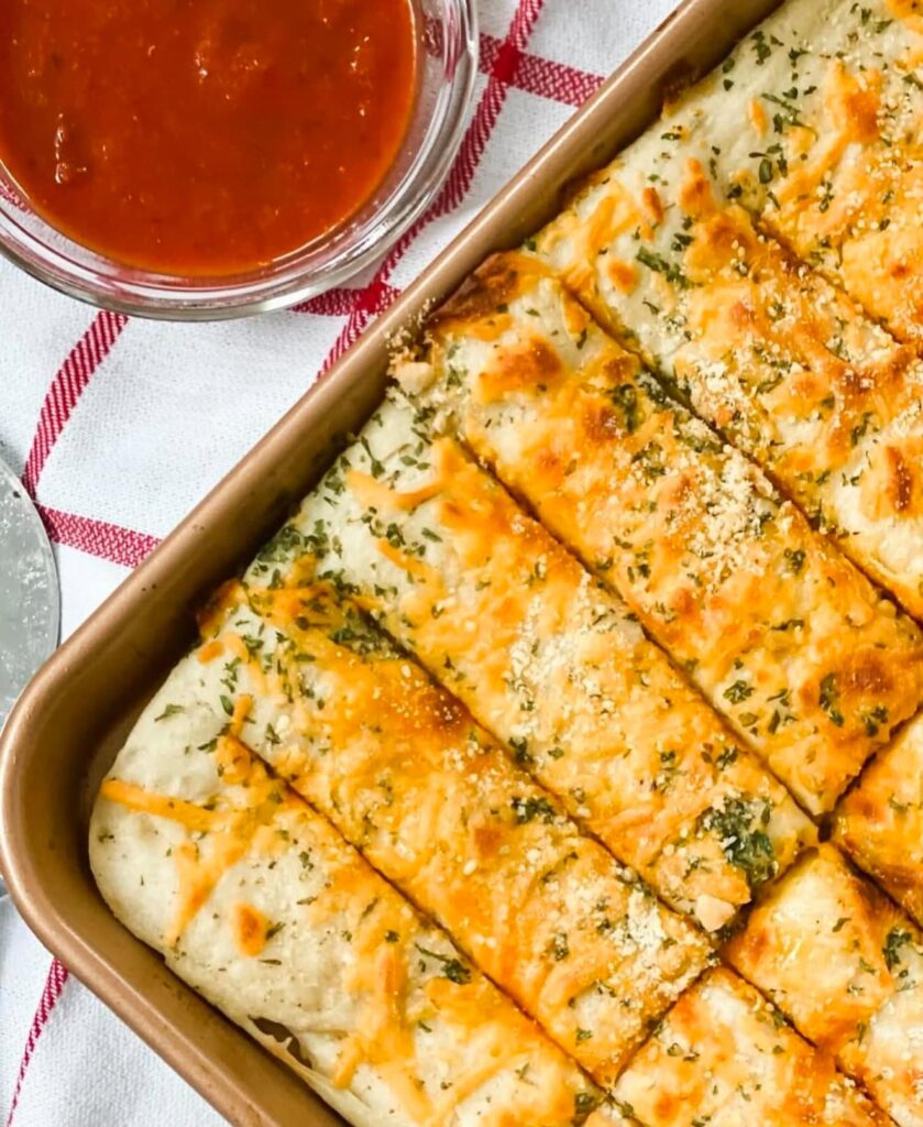 Cheesy Sheet Pan Breadsticks