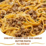 One-Pot Creamy Beef & Garlic Butter Pasta