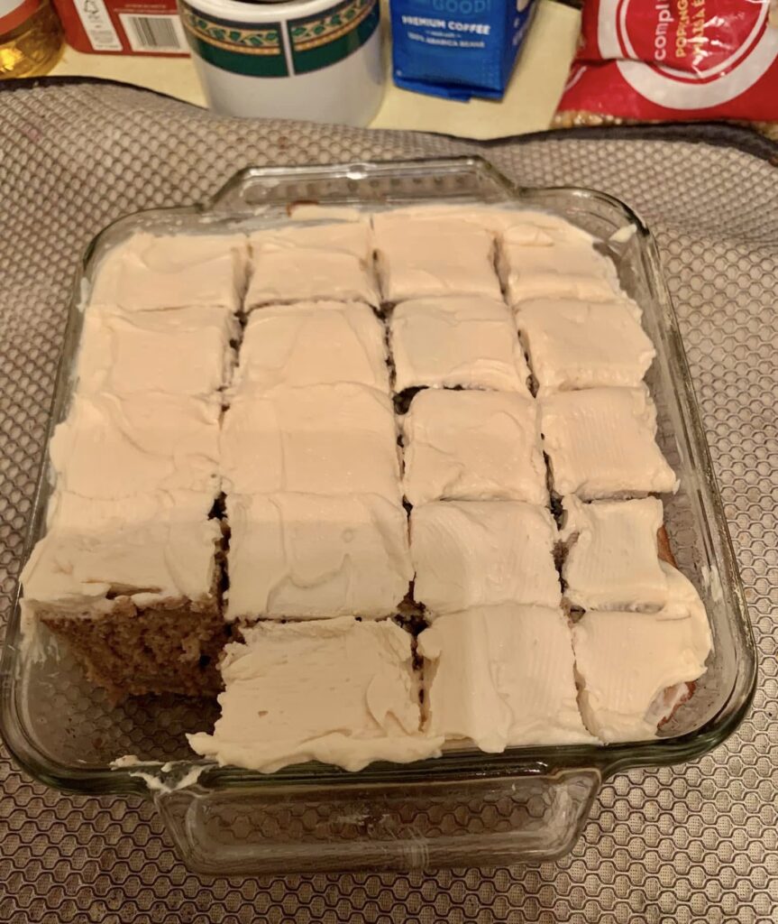 cream cheese frosted banana cake