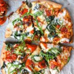 Garlic Roasted Tomato and Spinach Flatbread