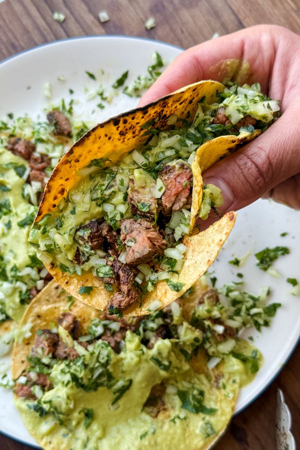 Grilled Steak Tacos with Avocado Salsa (WW Style)