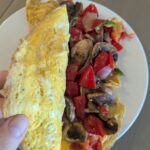 Veggie cheddar omelette