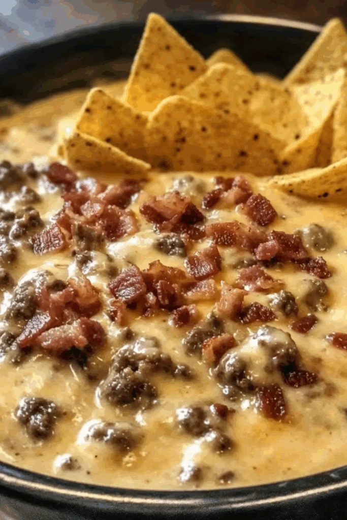 Bacon Cheeseburger Queso Dip