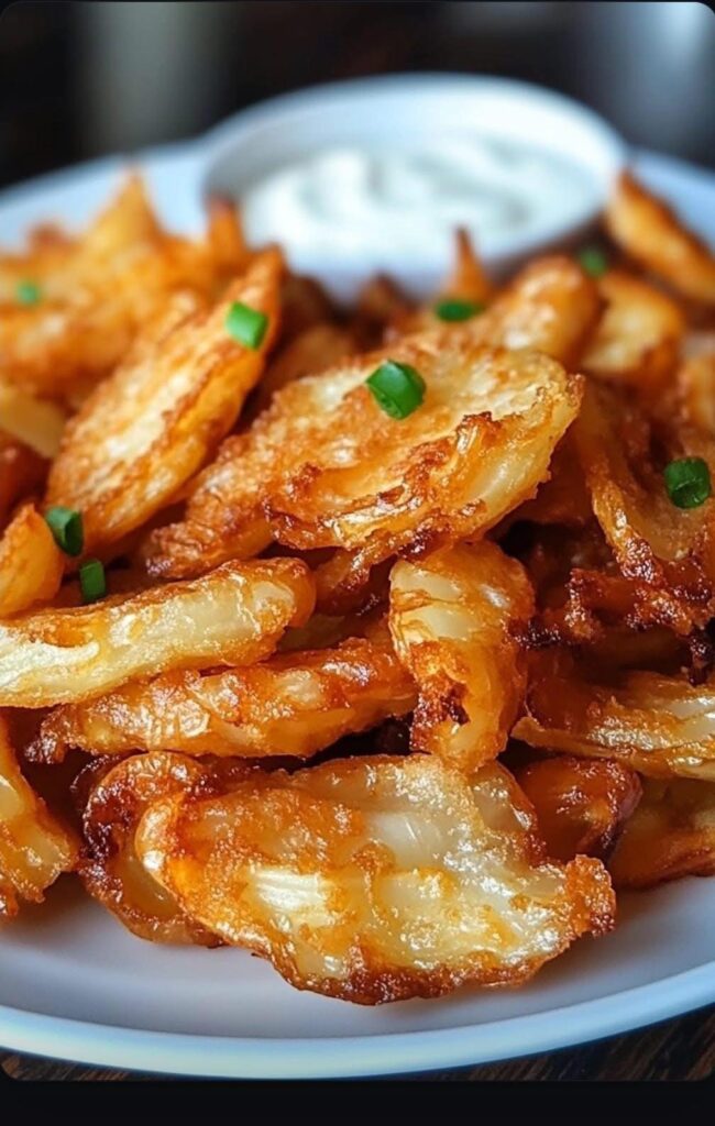 Amish Onion Fritters with Chive Dip