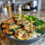 WW Garlic Parmesan Zucchini Bowl with Rice and Broccoli