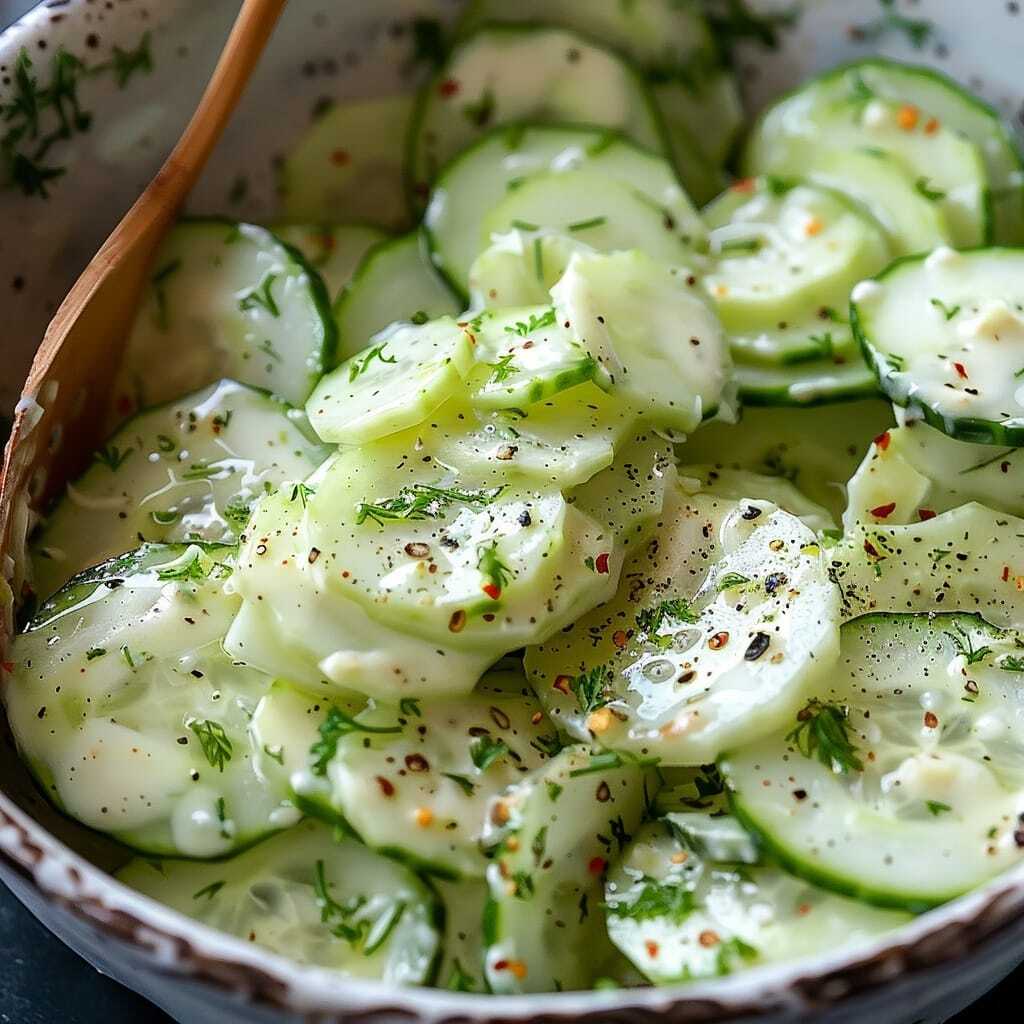 WW Creamy Cucumber Salad (2 points per serving)