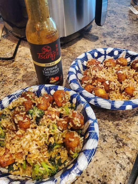 WW Popcorn Chicken Stir-Fry Bowl (Low-Point Version)