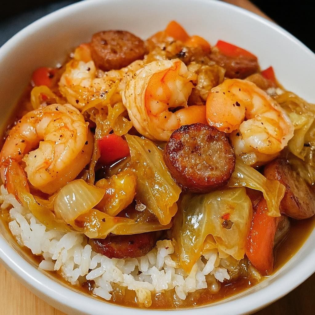 WW Shrimp & Sausage Cabbage Bowl with Rice