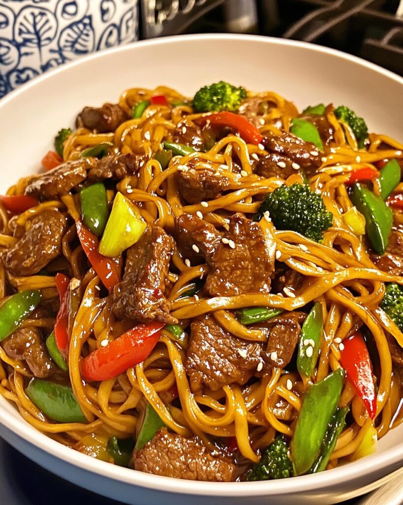 WW Sizzling Sweet-Savory Beef Noodle Stir Fry
