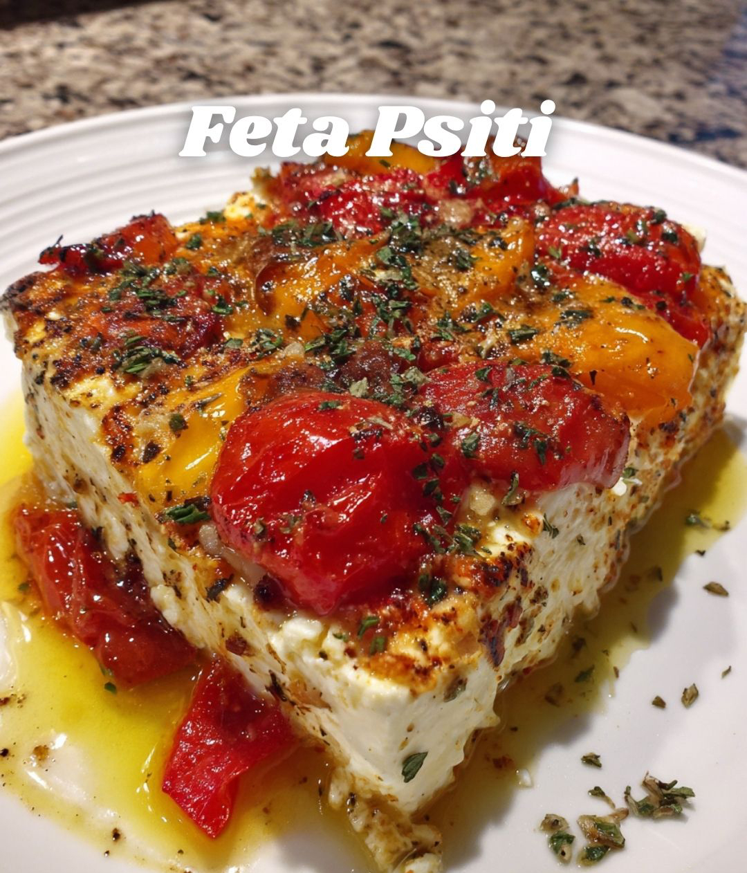 WW Baked Feta with Roasted Tomatoes & Peppers (Feta Psiti)