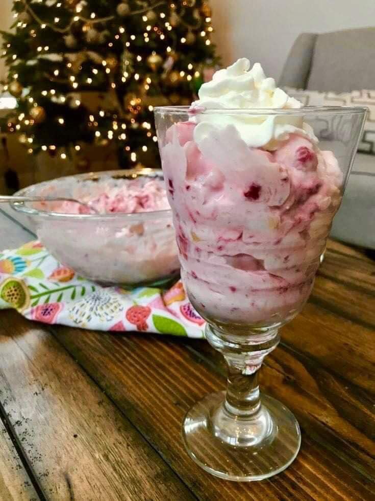 Raspberry Cheesecake Fluff Salad (WW-Friendly Makeover)