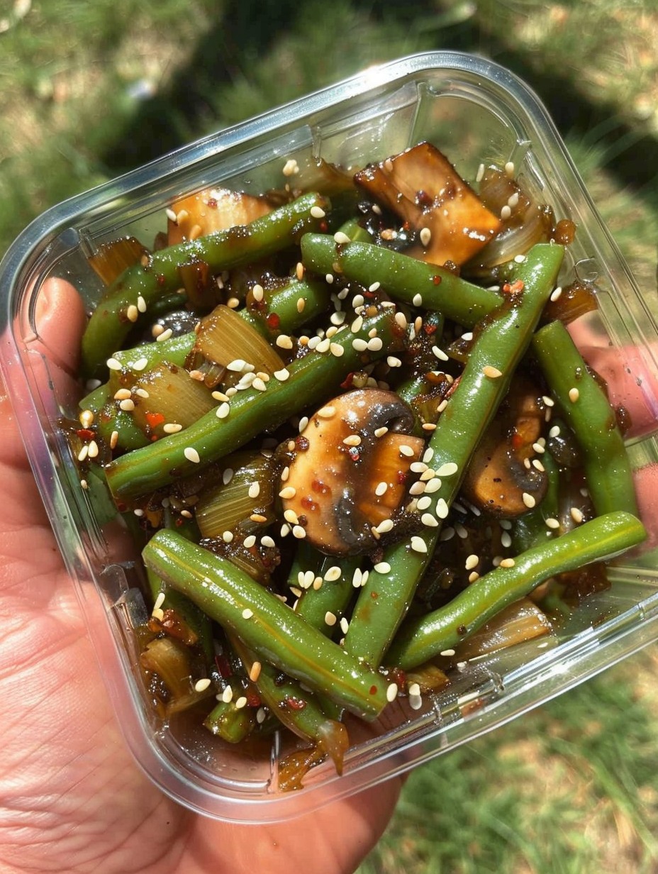 WW Garlic-Sesame Green Bean Stir-Fry