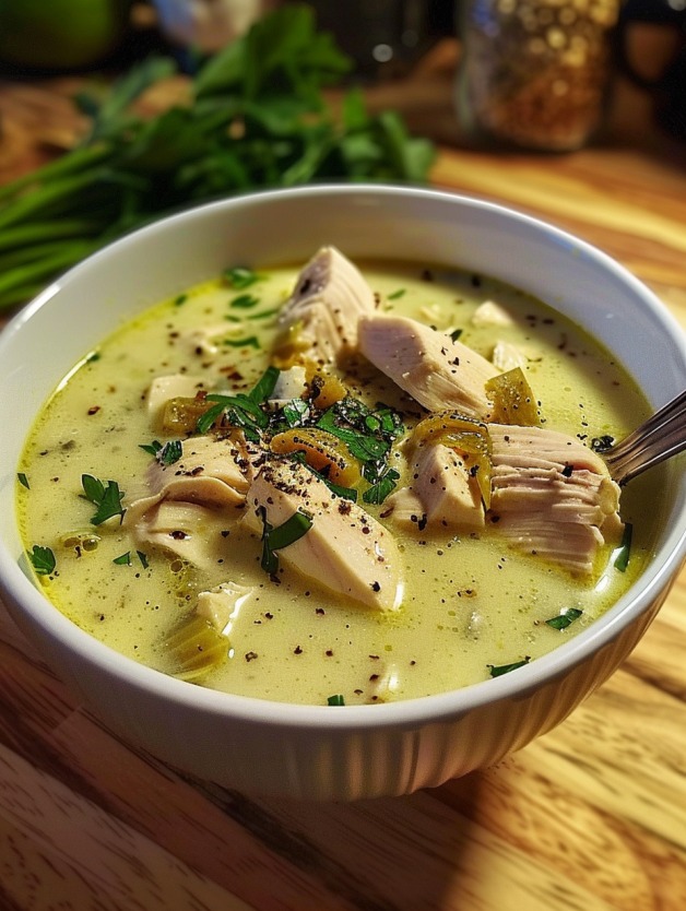 WW Creamy Chicken Garlic Soup
