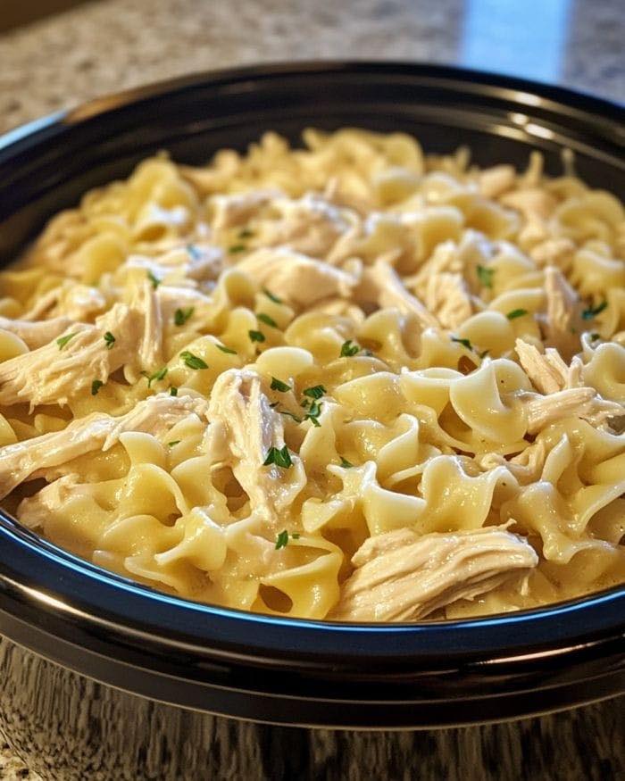 Crockpot Creamy Chicken & Noodles (WW-Friendly)