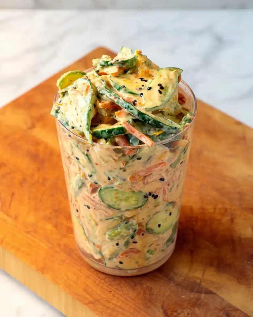 Low-Point Creamy Asian Cucumber Salad Bowl (WW Friendly)