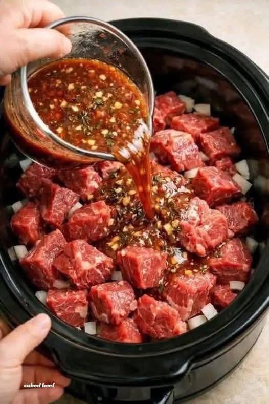 raw cubed beef