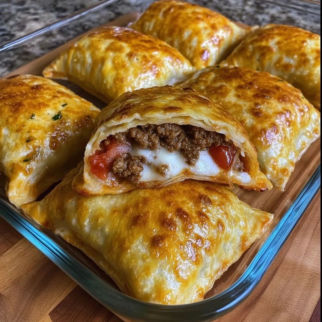 Ultra Low-Point Cheesy Beef Stuffed Pockets (WW Friendly)