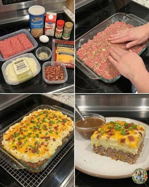 Weight Watchers Loaded Mashed Potato Meatloaf Casserole
