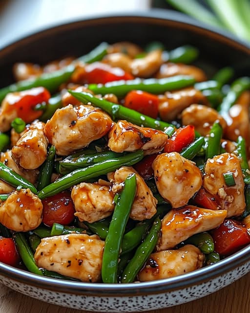 Garlic Soy Chicken Stir-Fry with Crisp Green Beans