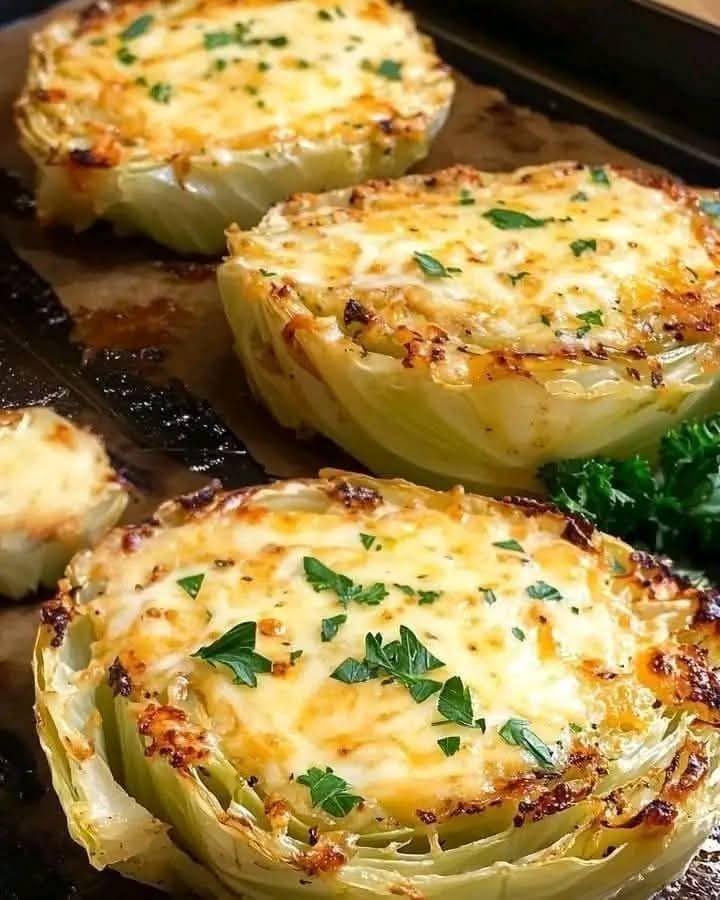 Ultra Low-Point Cheesy Roasted Cabbage Steaks (WW Friendly)