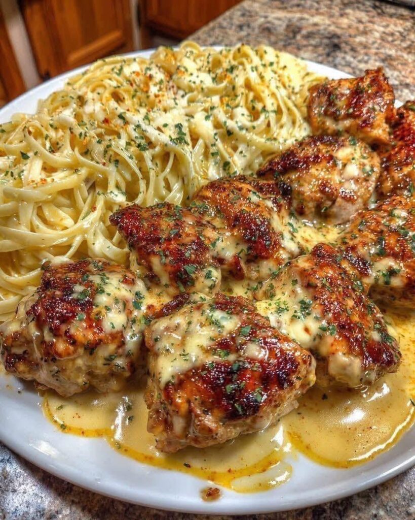 Ultra Low-Point Creamy Garlic Chicken with Pasta (WW Friendly)