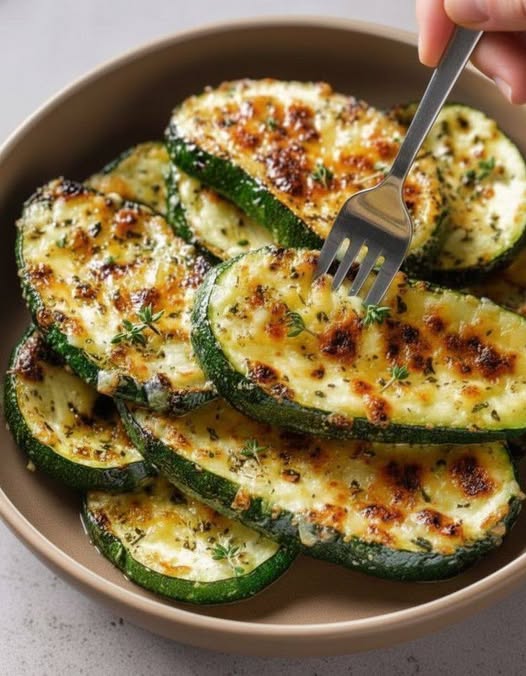 Cheesy Garlic Zucchini Steaks (Weight Watchers Friendly)