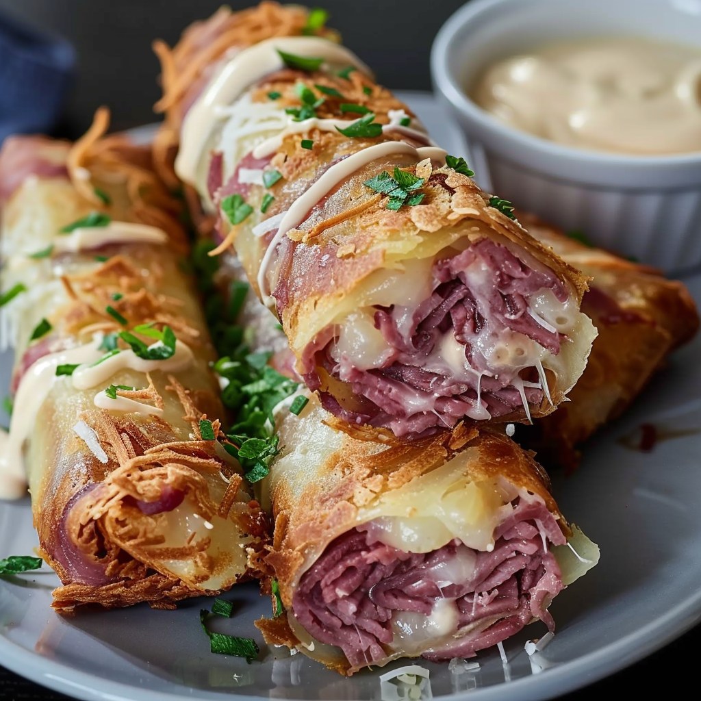 Ultra Low-Point Crispy Reuben-Style Rolls (WW Friendly)