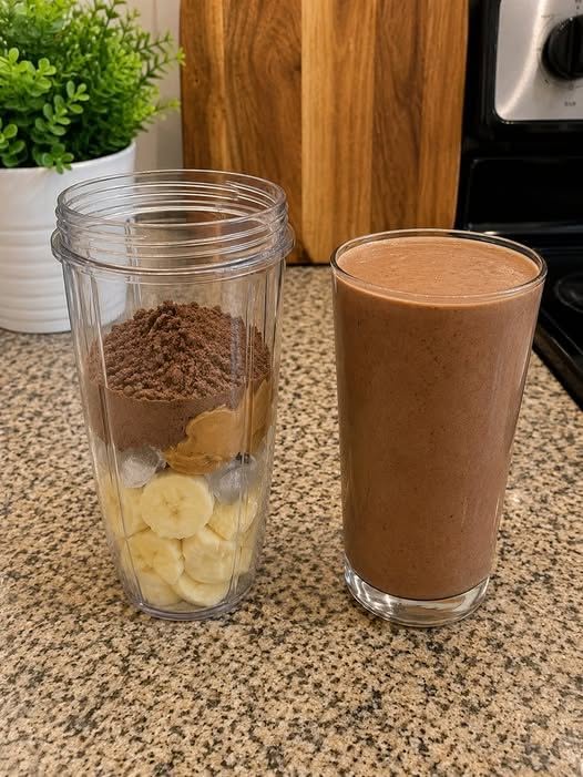 WW-Friendly Chocolate Peanut Butter Banana Protein Smoothie