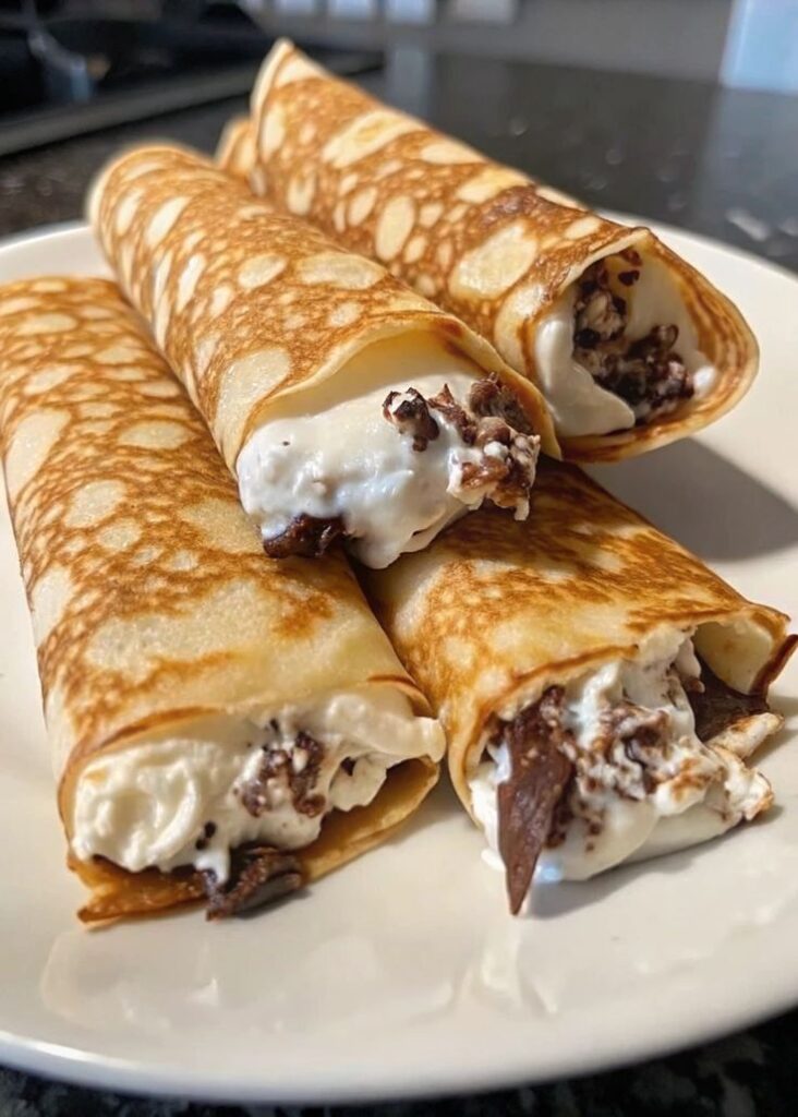 WW-Friendly Chocolate Cheesecake Crepe Rolls