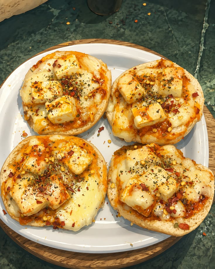 WW-Friendly Spicy Paneer-Style Mini Pizzas
