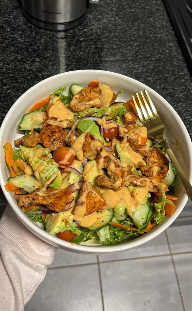 Creamy Spicy Chicken & Avocado Salad