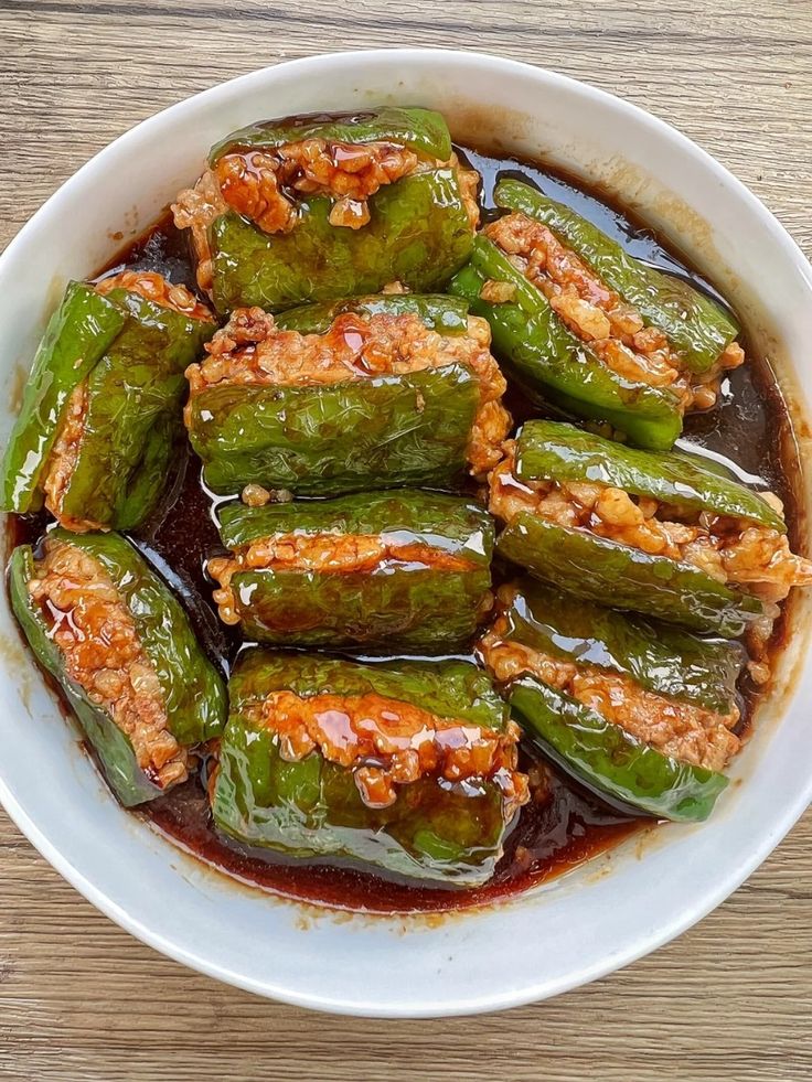 WW-Friendly Asian Stuffed Green Peppers